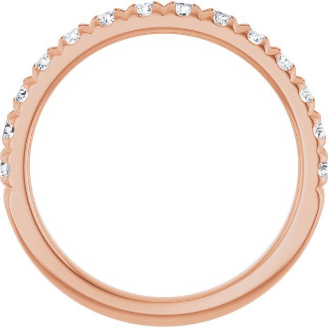 14K Rose 5/8 CTW Lab-Grown Diamond French-Set Anniversary Band