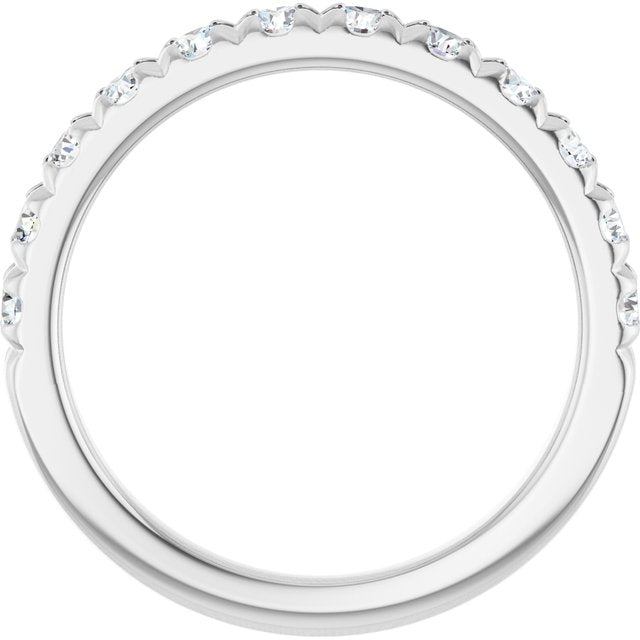 14K White 3/4 CTW Lab-Grown Diamond French-Set Anniversary Band