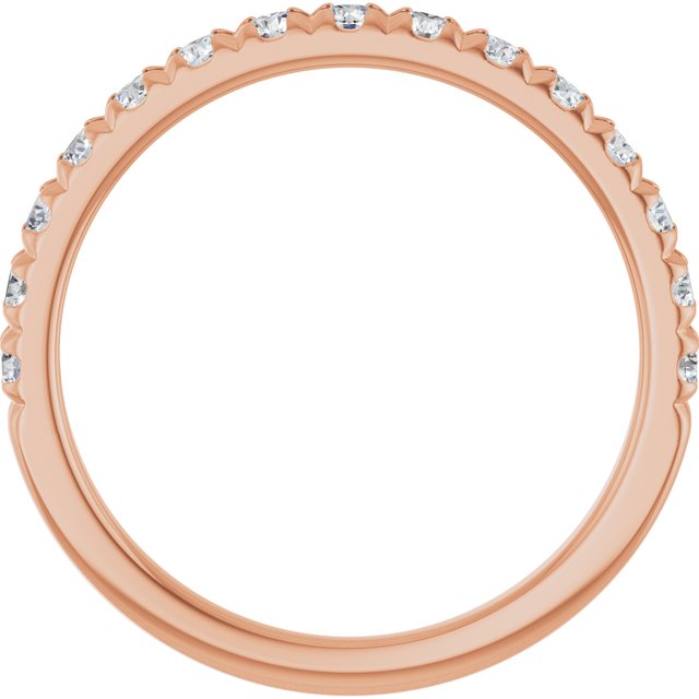 14K Rose 1/2 CTW Lab-Grown Diamond French-Set Anniversary Band