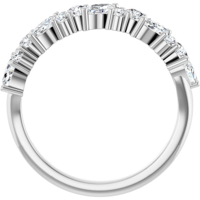 14K White 3/4 CTW Lab-Grown Diamond Anniversary Band