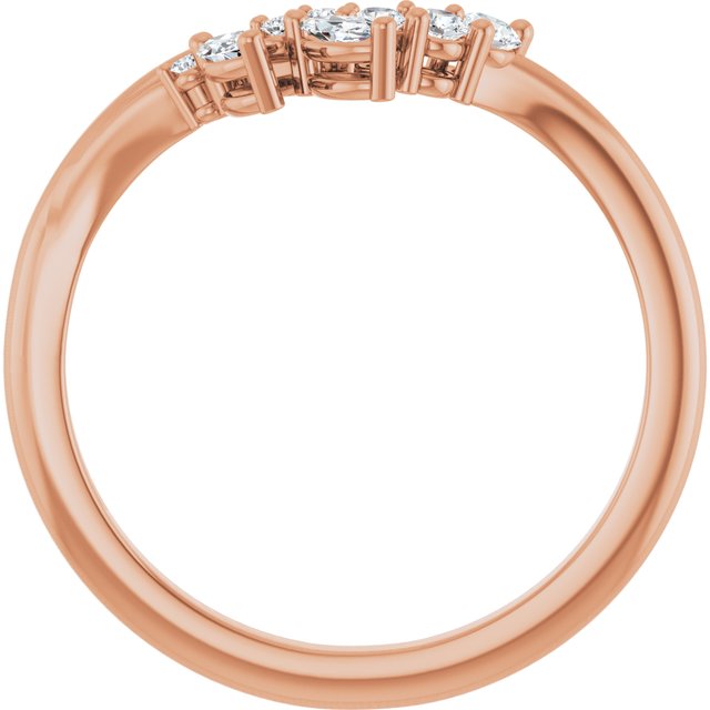 14K Rose 1/5 CTW Lab-Grown Diamond Contour Band