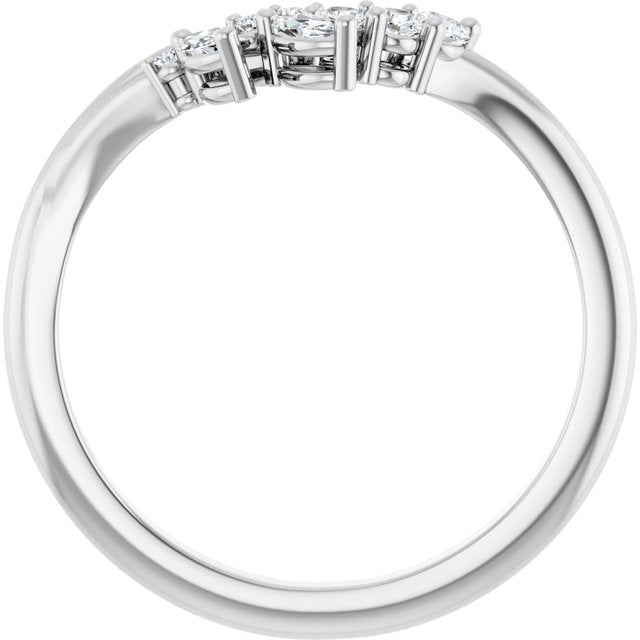 Platinum 1/5 CTW Lab-Grown Diamond Contour Band