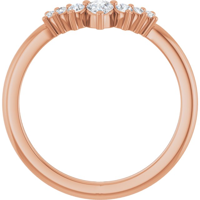 14K Rose 1/4 CTW Lab-Grown Diamond Contour Band