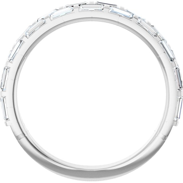 14K White 7/8 CTW Lab-Grown Diamond Double Row Anniversary Band