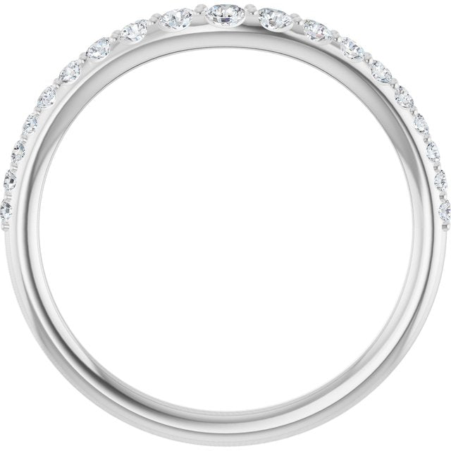 14K White 1/3 CTW Lab-Grown Diamond Graduated Contour Band