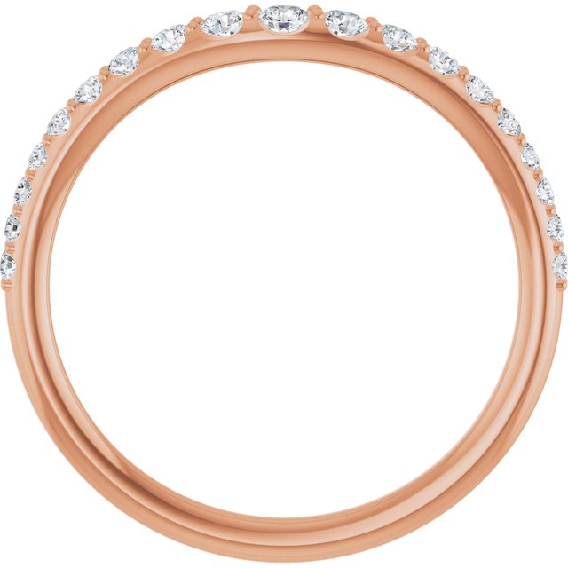 14K Rose 1/3 CTW Lab-Grown Diamond Graduated Contour Band