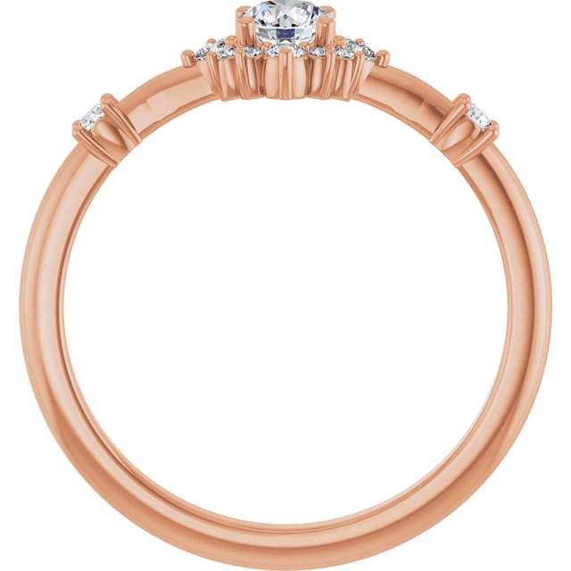 14K Rose 3/8 CTW Lab-Grown Diamond Halo-Style Ring
