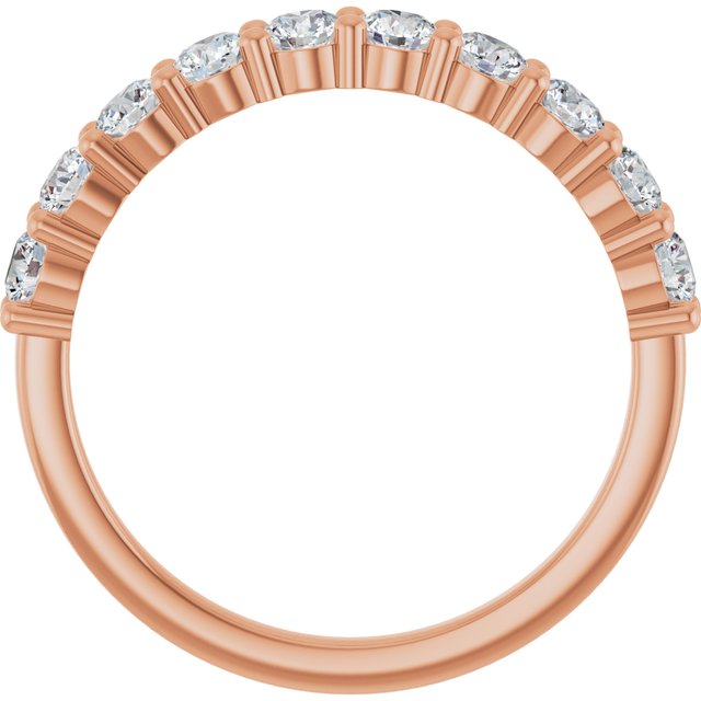 14K Rose 3/4 CTW Lab-Grown Diamond Anniversary Band