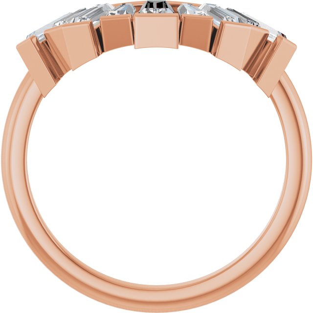 14K Rose 3/4 CTW Lab-Grown Diamond Contour Band