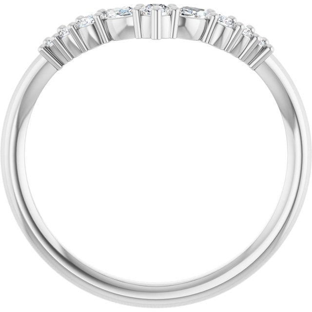 14K White 1/5 CTW Lab-Grown Diamond Contour Band