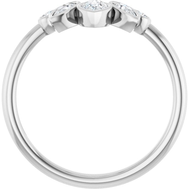 Platinum 3/8 CTW Lab-Grown Diamond Bezel-Set Contour Band