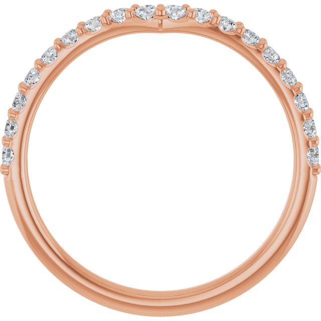 14K Rose 1/3 CTW Lab Grown Diamond Contour Band
