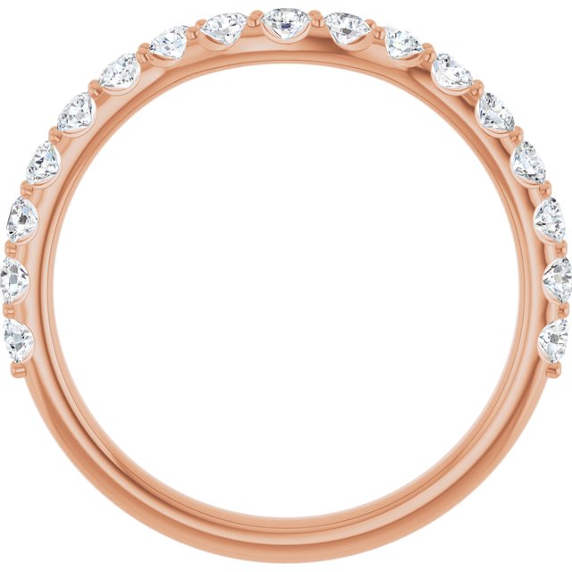 14K Rose 1/2 CTW Lab Grown Diamond Contour Band