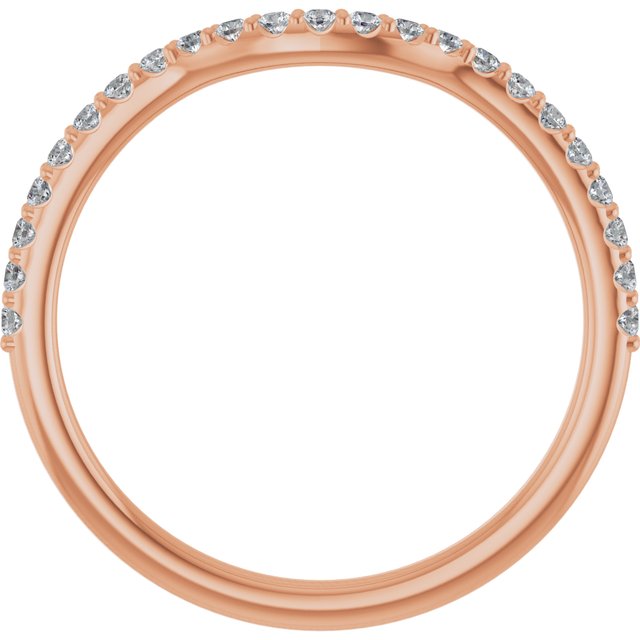14K Rose 1/5 CTW Lab Grown Diamond Contour Band