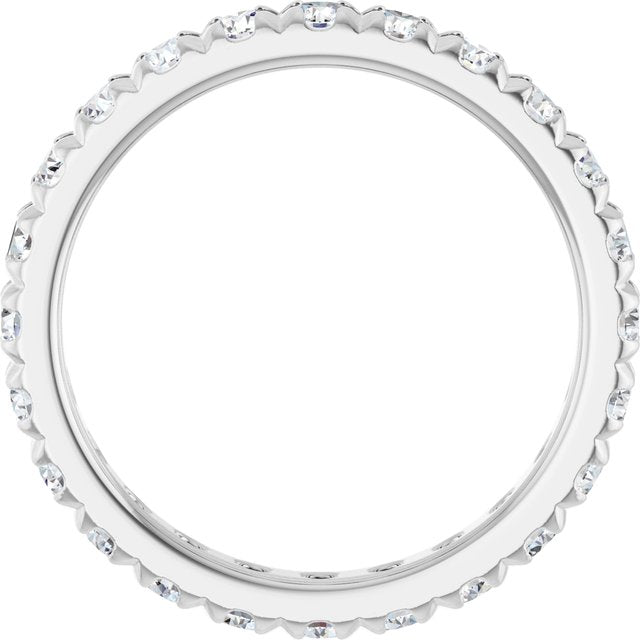 Platinum 1 3/8 CTW Lab-Grown Diamond French-Set Eternity Band