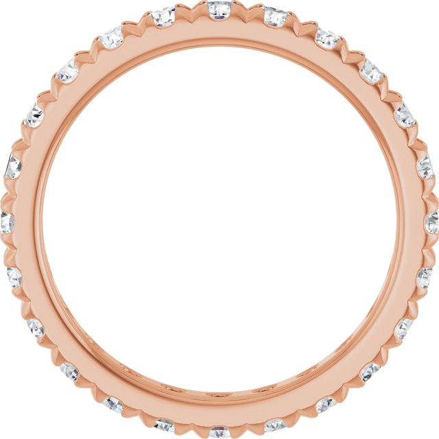 14K Rose 1 1/3 CTW Lab-Grown Diamond French-Set Eternity Band