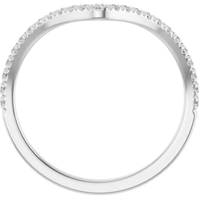 Platinum 1/5 CTW Lab-Grown Diamond French-Set Contour Band
