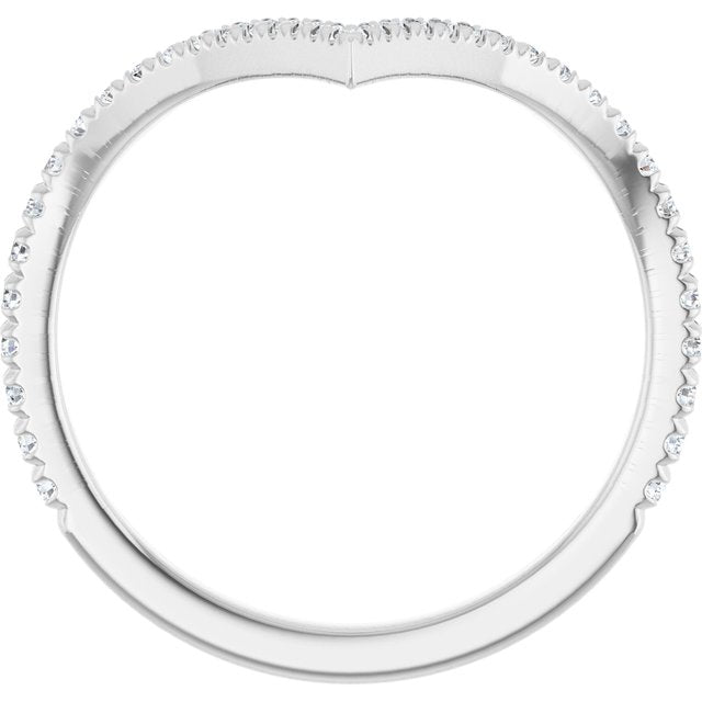 Platinum 1/4 CTW Lab-Grown Diamond French-Set Contour Band