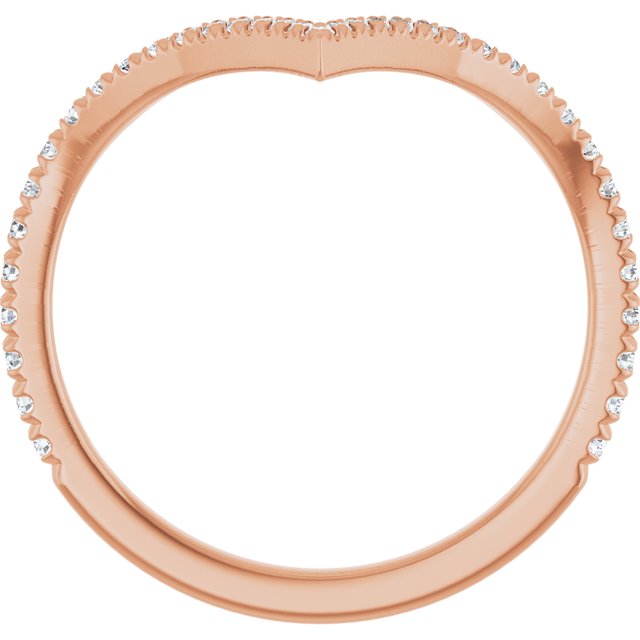 14K Rose 1/4 CTW Lab-Grown Diamond French-Set Contour Band