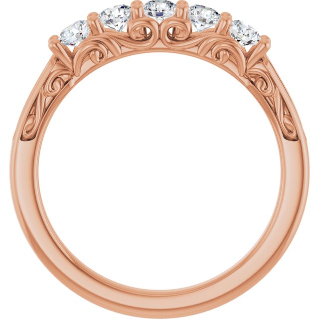 14K Rose 1/2 CTW Lab-Grown Diamond Anniversary Band
