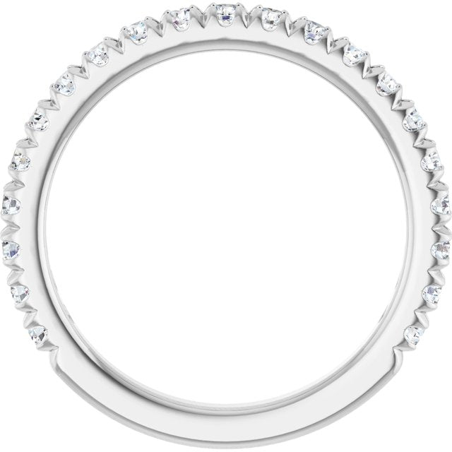 Platinum 5/8 CTW Lab-Grown Diamond French-Set Anniversary Band
