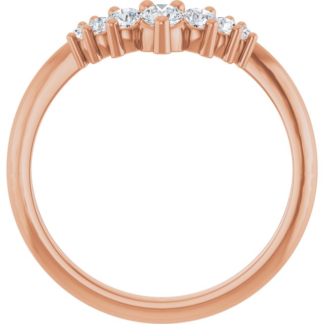 14K Rose 1/3 CTW Lab-Grown Diamond Contour Band