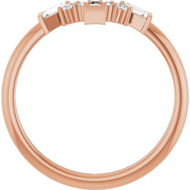 14K Rose 1/5 CTW Lab-Grown Diamond Contour Band