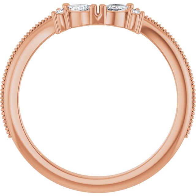 14K Rose 1/8 CTW Lab-Grown Diamond Contour Band