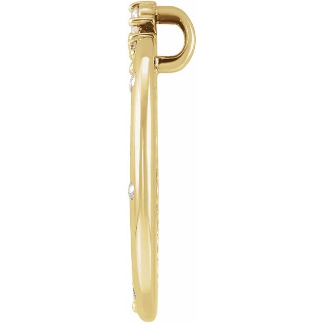 14K Yellow 1/4 CTW Lab-Grown Diamond Crescent Moon Pendant