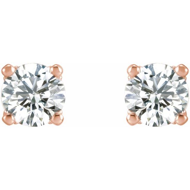 14K Rose 1/2 CTW Lab-Grown Diamond Stud Earrings
