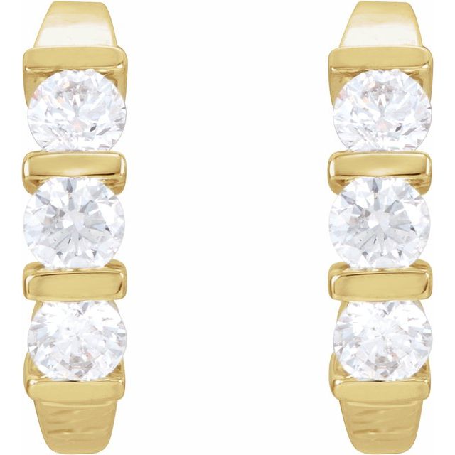 14K Yellow 1 3/8 CTW Lab-Grown Diamond Earrings