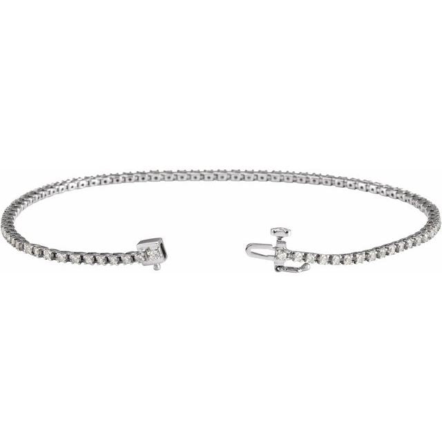 14K White 1 CTW Lab-Grown Diamond Line 7 1/4" Bracelet