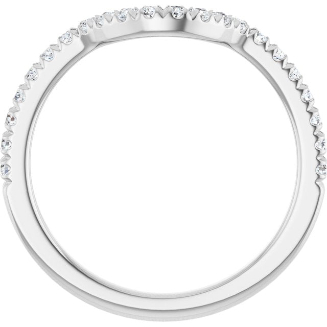 Platinum 1/4 CTW Lab-Grown Diamond French-Set Contour Band