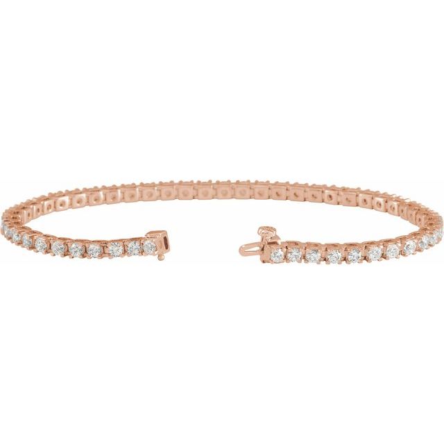 14K Rose 4 CTW Lab-Grown Diamond Line 7 1/4" Bracelet