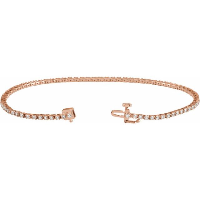 14K Rose 1 CTW Lab-Grown Diamond Line 7 1/4" Bracelet