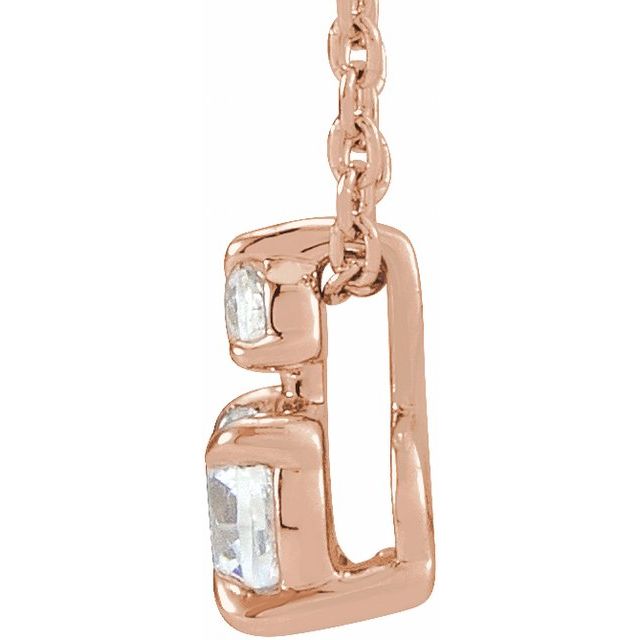 14K Rose 1/2 CTW Lab-Grown Diamond Claw-Prong 16-18" Necklace