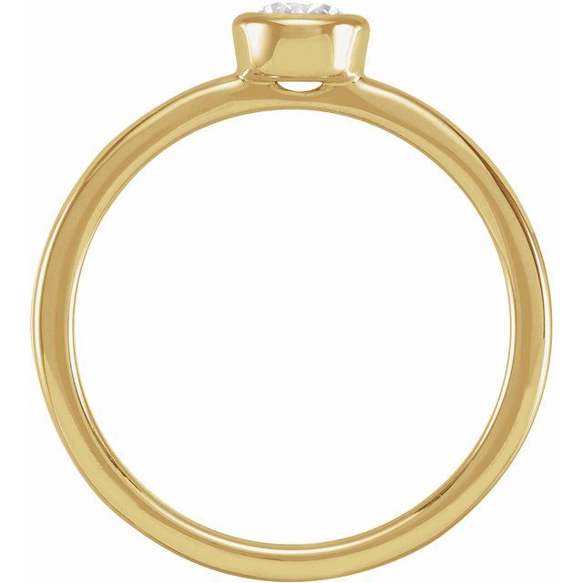 14K Yellow 1/4 CT Lab-Grown Diamond Bezel-Set Ring