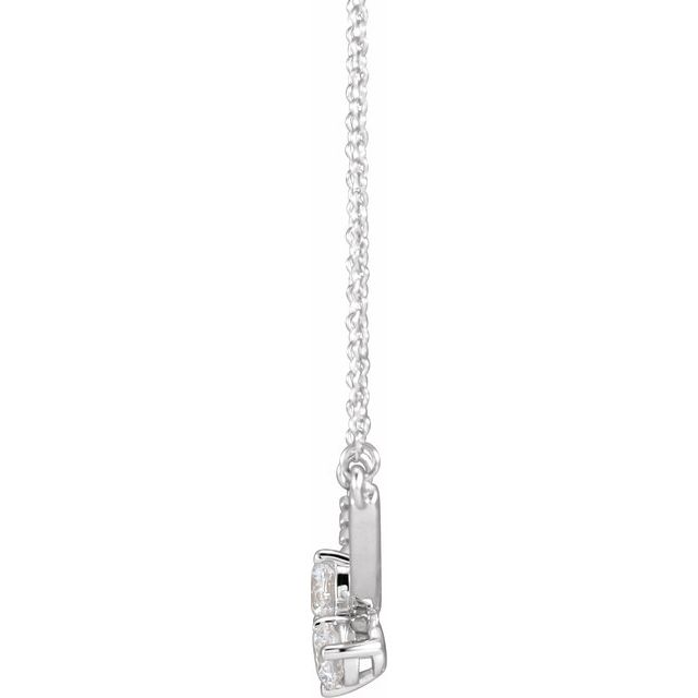 14K White 5/8 CTW Lab-Grown Diamond Two-Stone 18" Necklace