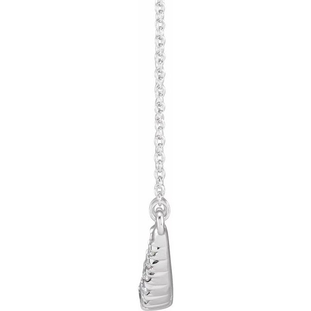14K White 3/4 CTW Lab-Grown Diamond French-Set Bar 18" Necklace