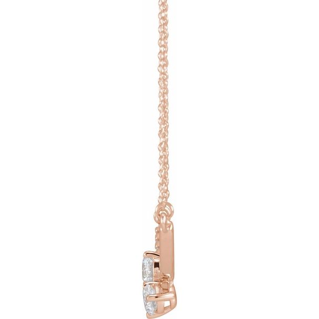 14K Rose 5/8 CTW Lab-Grown Diamond Two-Stone 18" Necklace