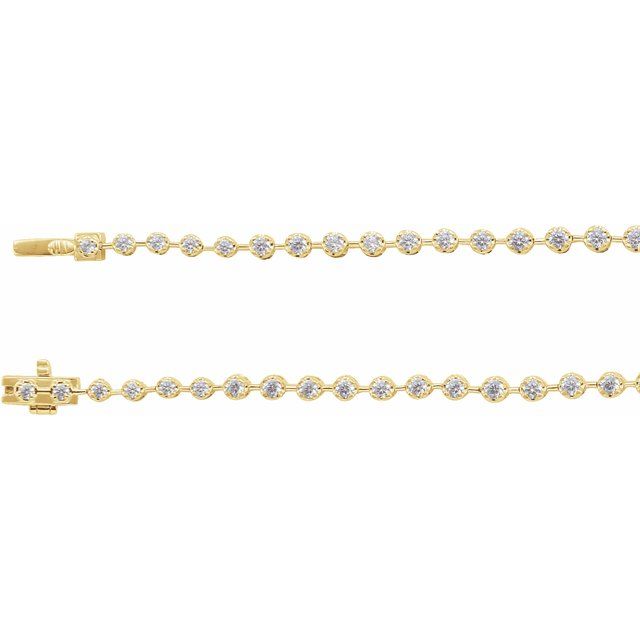 14K Yellow 6 3/4 CTW Lab-Grown Diamond Line 16" Necklace