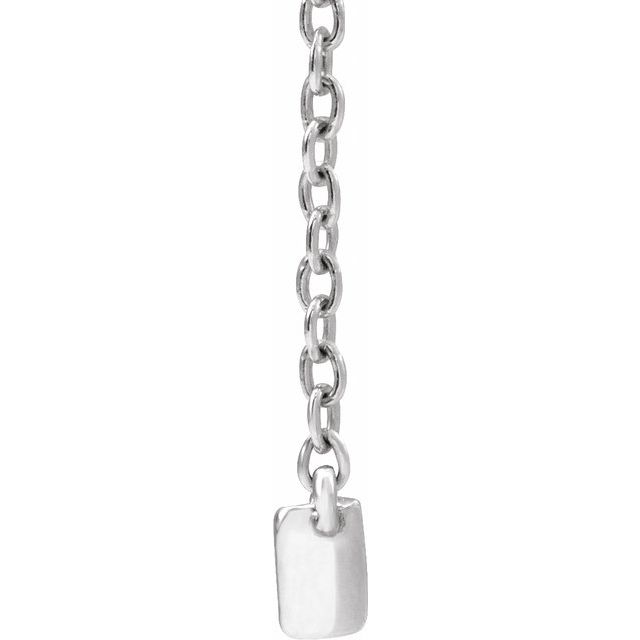 14K White 3/8 CTW Lab-Grown Diamond Bar 16-18" Necklace