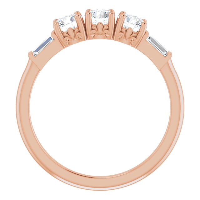 14K Rose 9/10 CTW Lab-Grown Diamond Three-Stone Anniversary Band