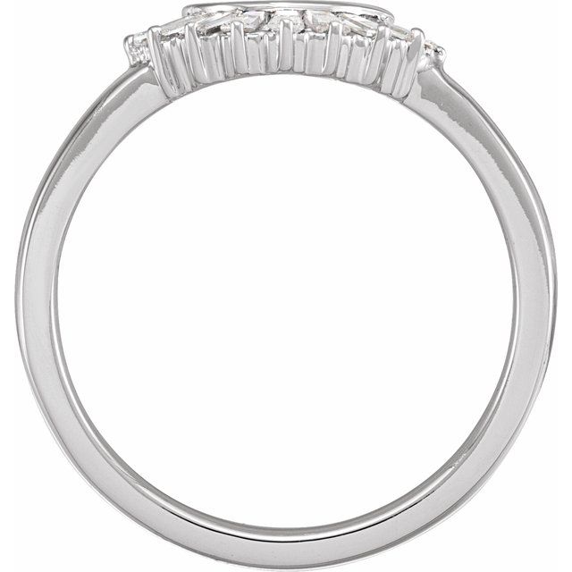 14K White 1/4 CTW Lab-Grown Diamond Contor Band