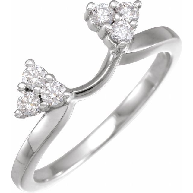 14K White 1/4 CTW Lab Grown Diamond Wrap-Style Ring Enhancer