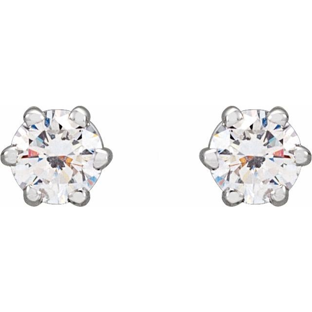 14K White 1/4 CTW Lab-Grown Diamond Earrings