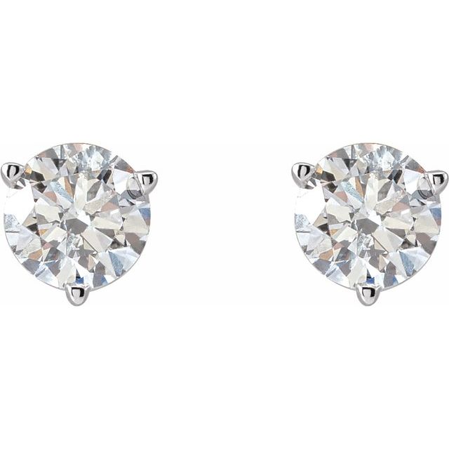 14K White 1 CTW Lab-Grown Diamond Earrings
