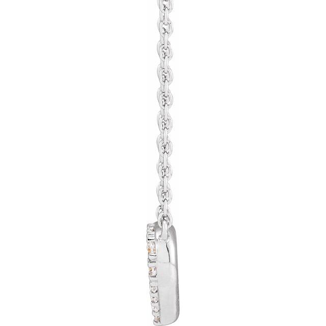 14K White 1/5 CTW Lab-Grown Diamond Heart 16-18" Necklace