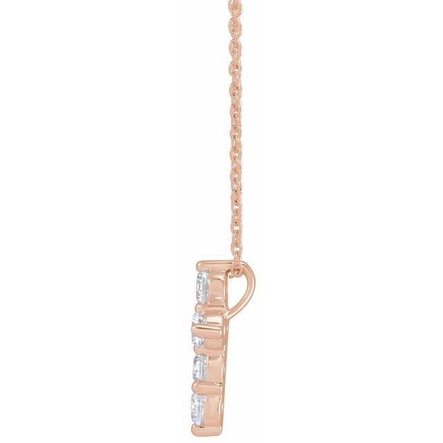 14K Rose 1 CTW Lab-Grown Diamond Cross 18" Necklace