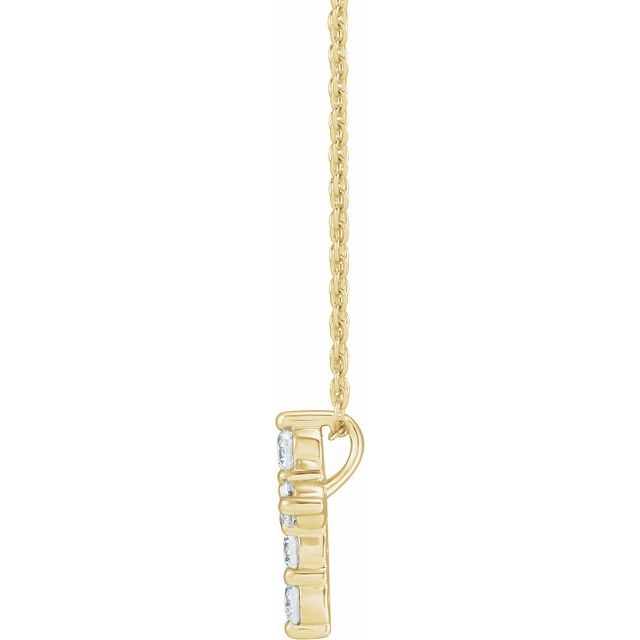 14K Yellow 1/2 CTW Lab-Grown Diamond Cross 18" Necklace